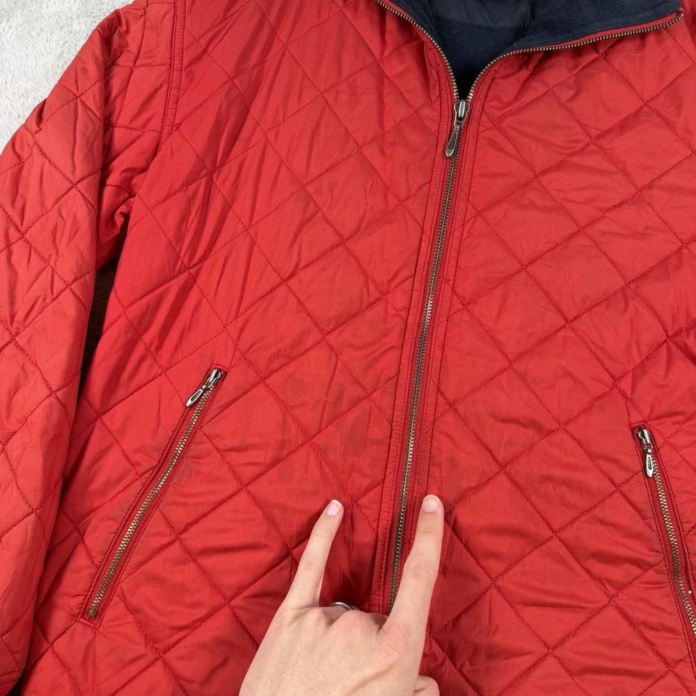Polo Sport Ralph Lauren Jacket Mens Small Red Quilted Fleece Full Zip Puffer